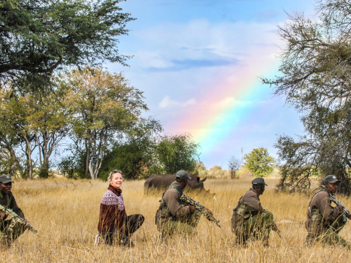 Imvelo Safari Lodges - Walking with Rhinos and Rainbow - credit Logan Carter