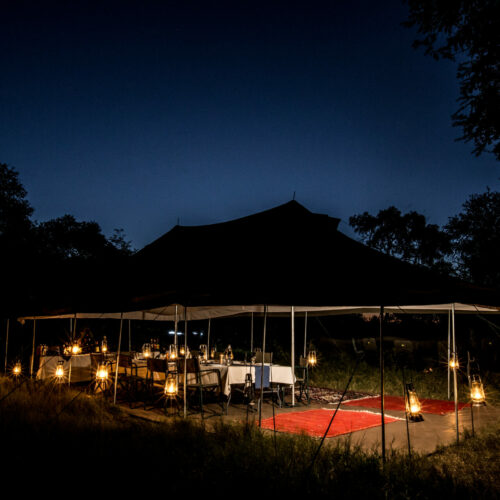 Golden Africa Safaris night time tented camp