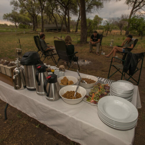 a bush meal on a Golden Africa Safari