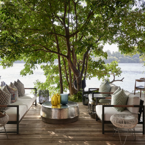 Island Treehouse deck overlooking the Zambez River