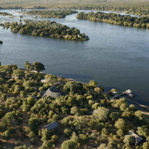 View from above the Victoria Falls River Lodge